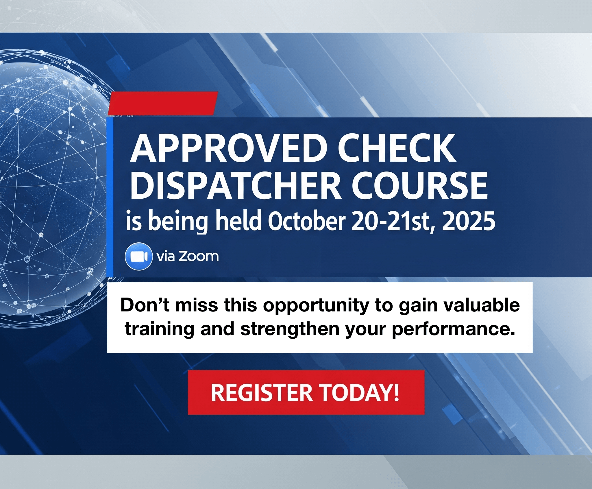 Approved Check Dispatcher course flash
