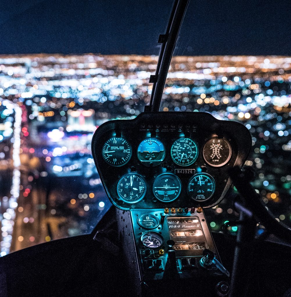 night time helicopter instrument cluster